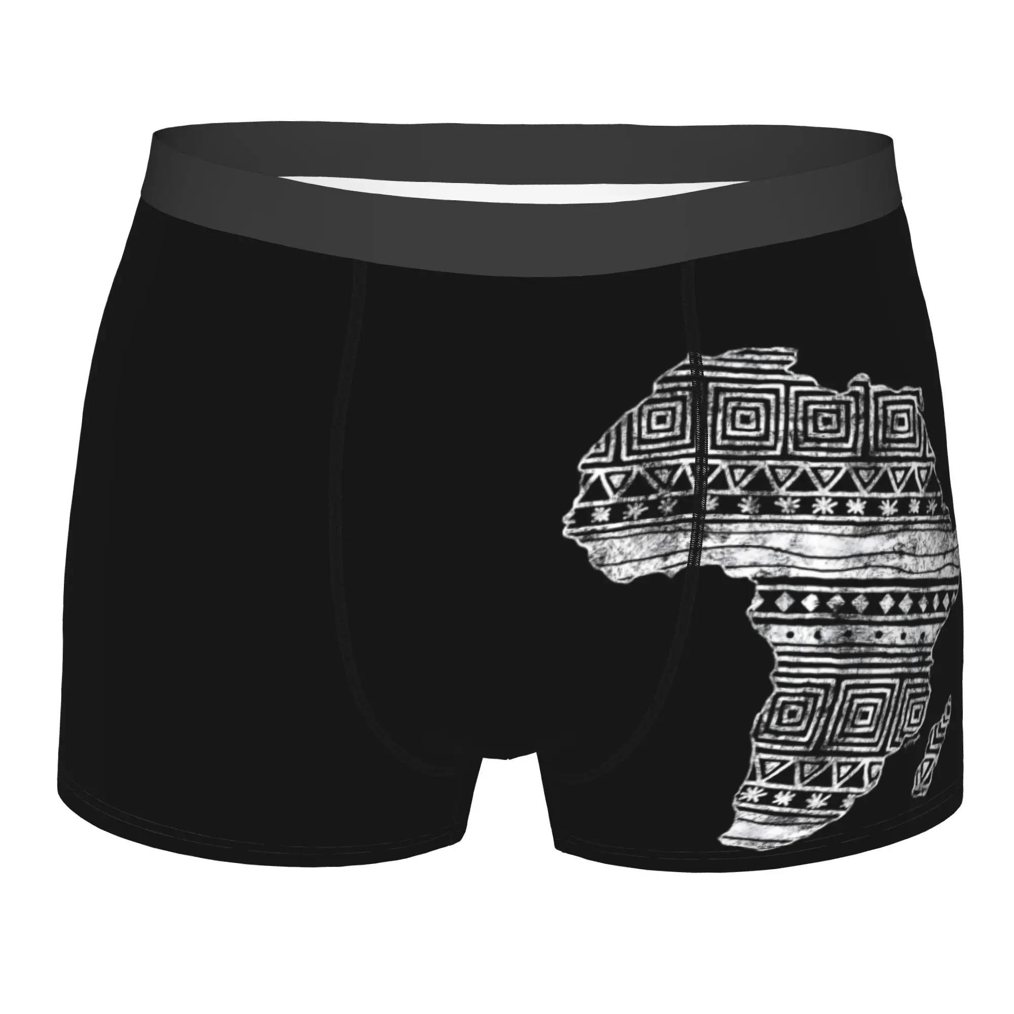 Customized Map of Africa Boxer Shorts For Homme 3D Print Geometric African Tribal Art Underwear Panties Briefs Soft Underpants