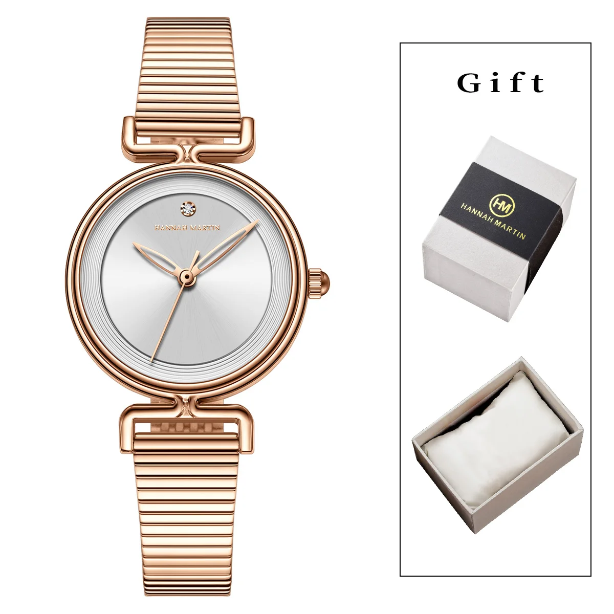 Women Stainless Steel Watch Full Rose Gold 29mm Mini Minimalist Clock Japanese Quartz Movement 3Bar Waterproof Women Dress Watch