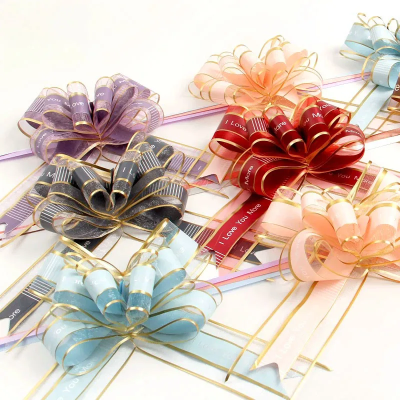 5-50Pcs Pull Bow Gifts Ribbons 5/6.4cm Large Size Pull Flower Bows For Gifts, Wedding Car Decoration, Wedding, Party, Wrappers