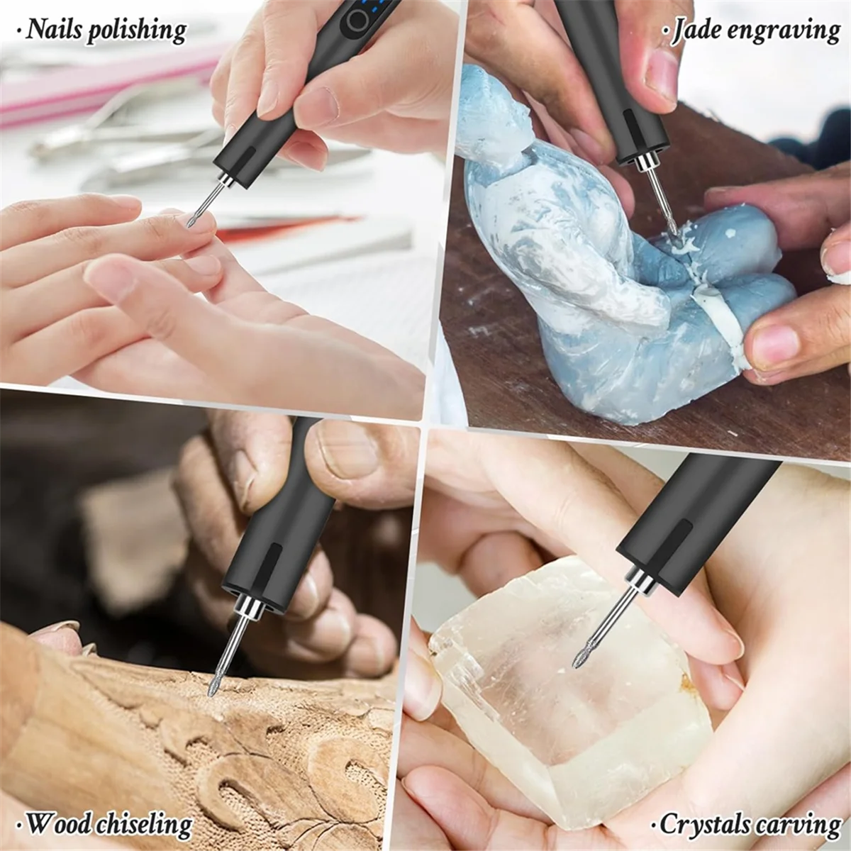 

PA-Engraving Pen with LED Light, Electric Engraving Pen with 37 Bits, USB Rechargeable Cordless Machine, for Jewelry
