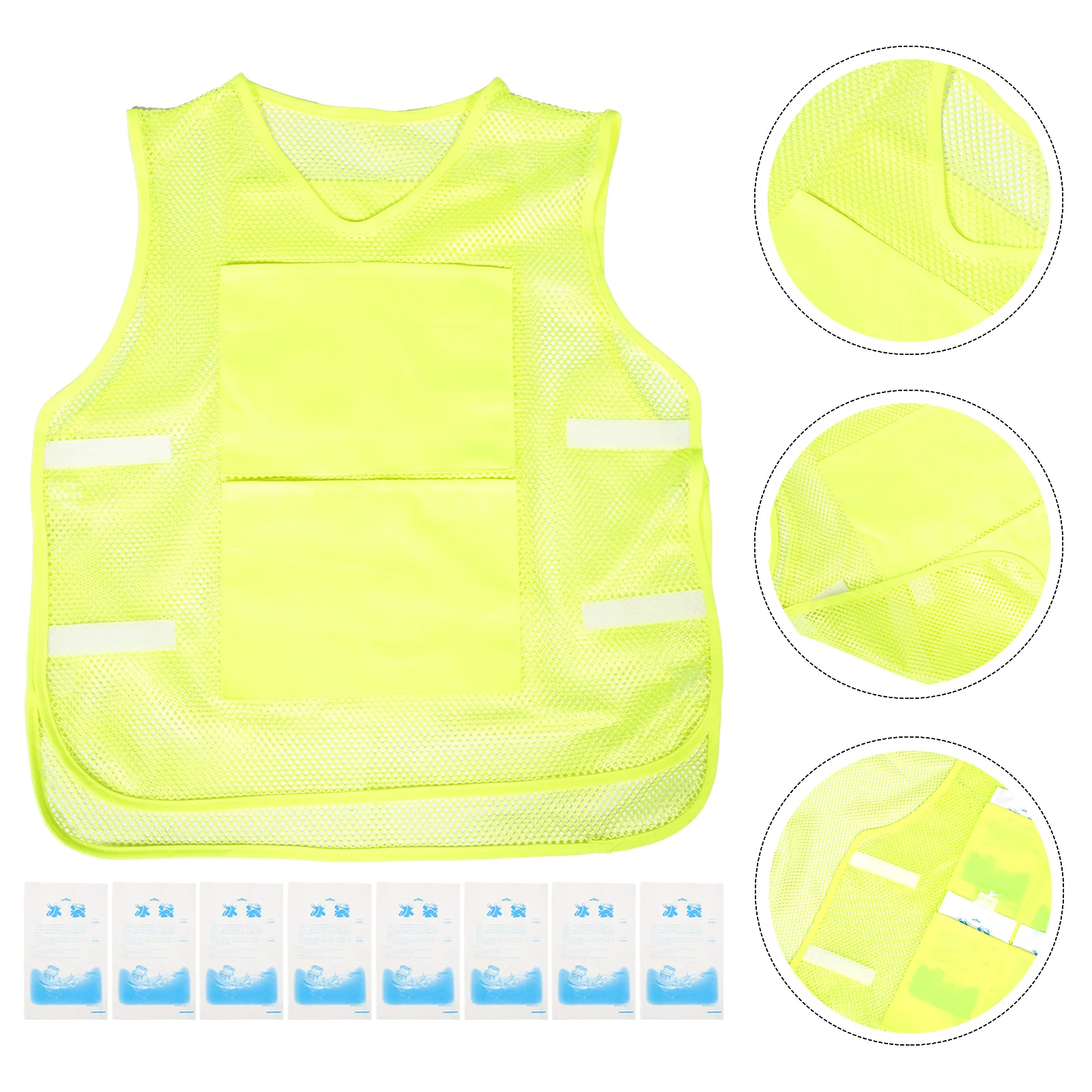 1 ensemble 1 ensemble gilet de refroidissement grande taille gilet de glace réutilisable pour le travail en plein air d'été gilet plus frais costume de congélateur pour hommes femmes
