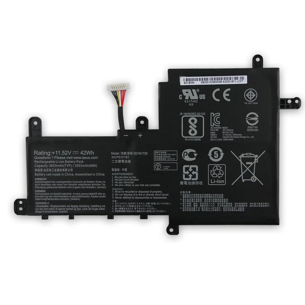 بطارية بديلة B31N1729 لبطاريات ASUS VivoBook S15 S530 S530U S530UN S530UA مع أداة 3653 مللي أمبير في الساعة