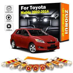ZUORUI 8Pcs LED Interior Dome Map Light Kit For Toyota Matrix 2002- 2009 2010 2011 2012 2013 2014 Number Plate Bulbs Accessories