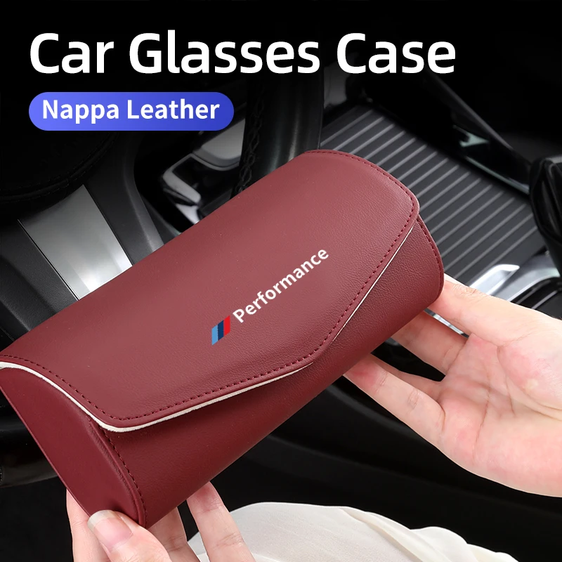 Car Sunglasses Storage Box Sun Visor Eyeglasses Case For BMW Performance M3 M5 F25 F26 F15 F16 E90 E91 E92 E60 E84 G22 G32