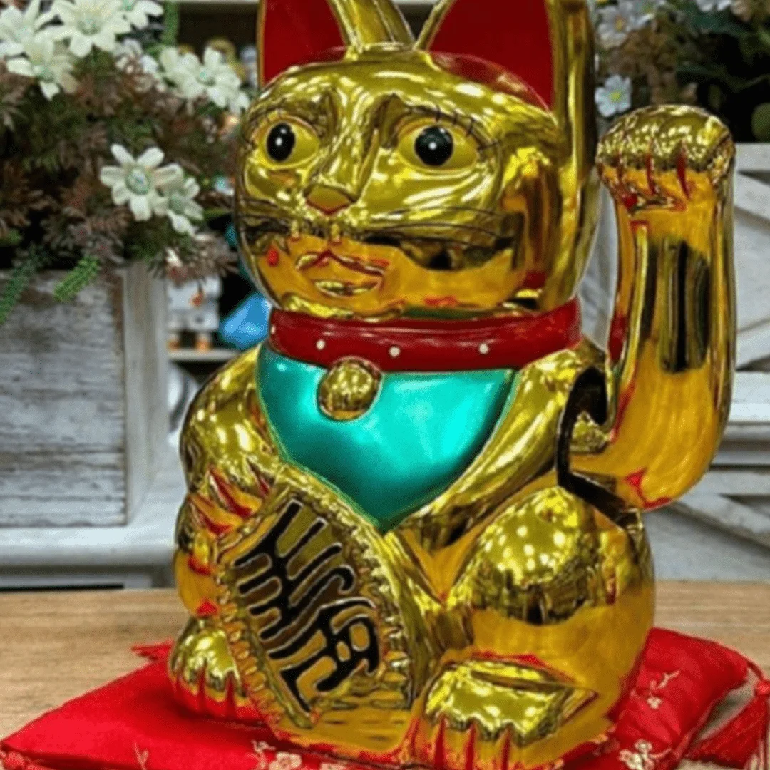 5/6/7 Zoll große Glückskatzen-Statue, chinesische Glückskatzen-Figur mit winkender Hand, Glücksbringer-Katzenfigur für Haushalts-DIY-Dekoration