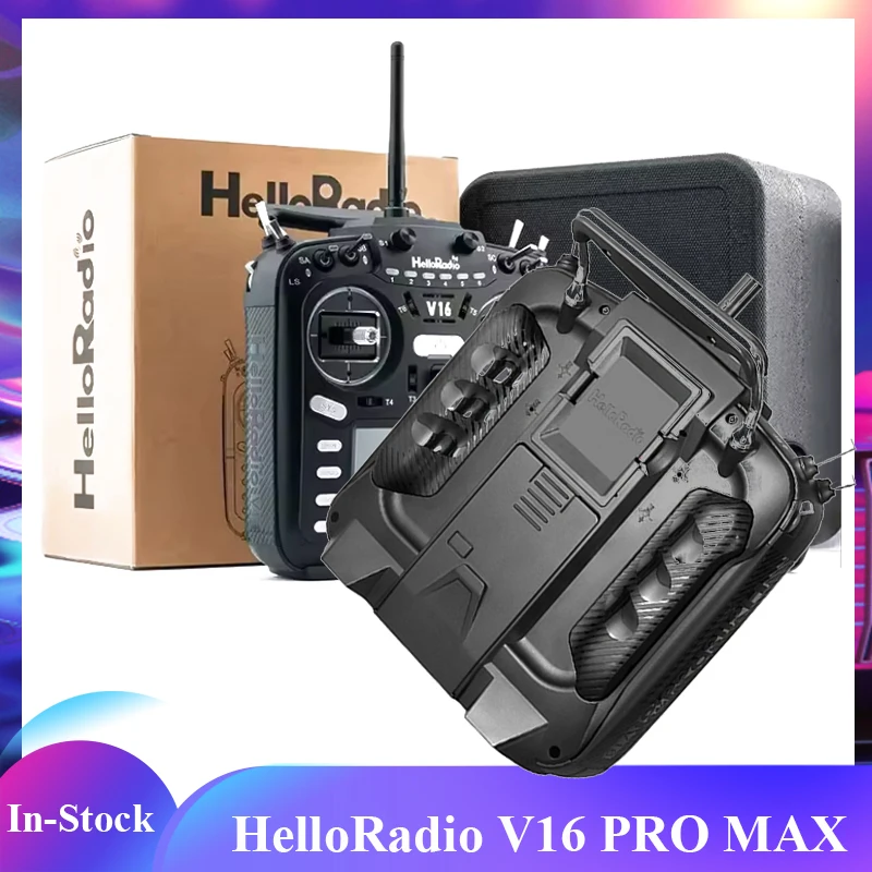 

HelloRadio V16 PRO MAX Transmitter ELRS 4in1 2.4GHz Left Hand Throttle Remote Control for Airplane FPV Racing Drone Aircraft