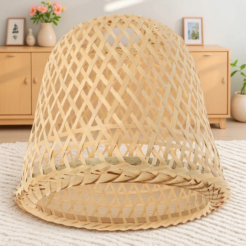 

Vintage Bamboo Lamp Shade Hanging Light Cover Durable Soft Light Shade for Bedroom Pendant Lamp Bedroom Lampshade