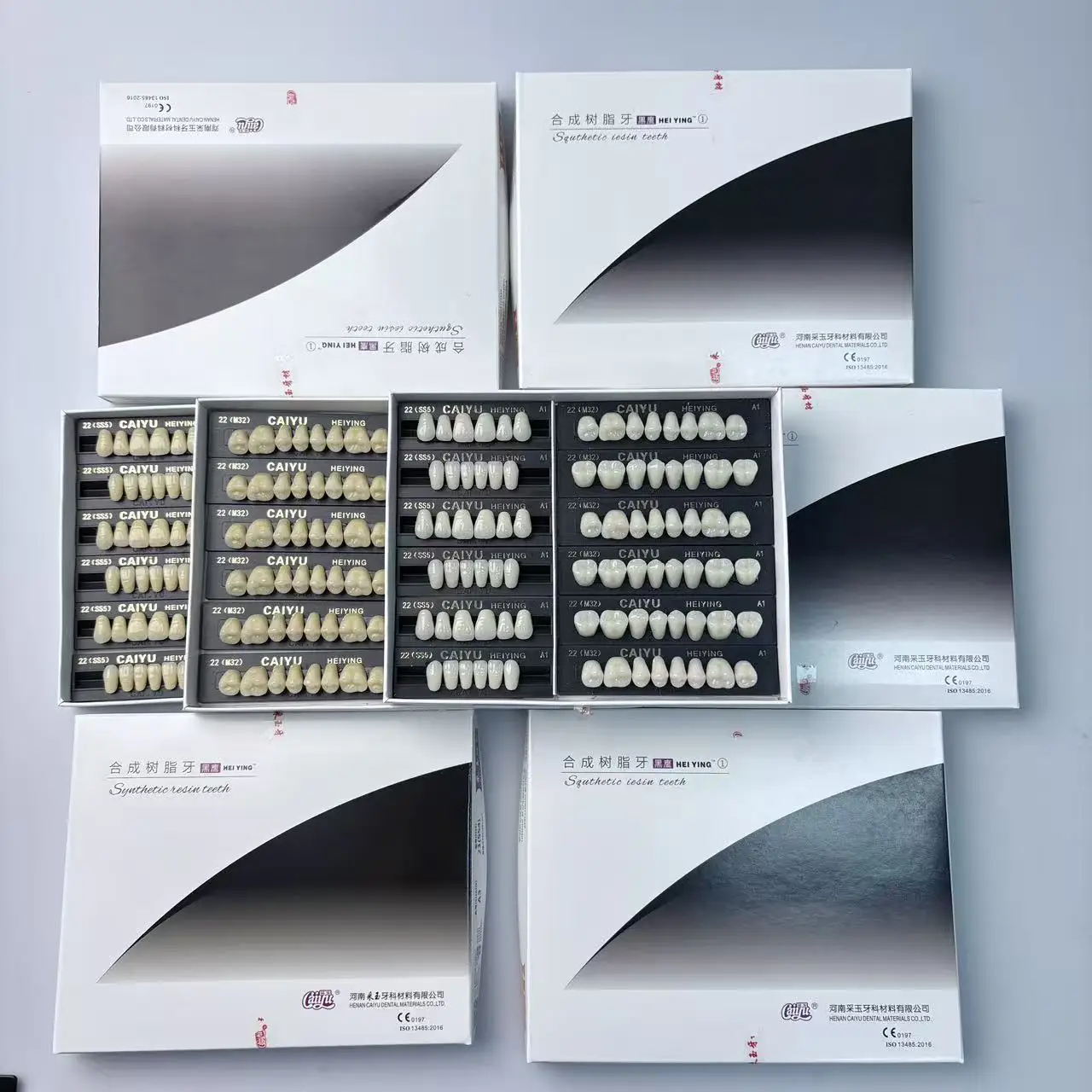 Kép 3: 96pcs Fogászati akril Fagyanta fogak beállítása, A1 A2 A3 Árnyal Addigi Hátsó Hiánytalan Aláboltoz, Ál- Műfogsor fogak számára Laboratórium Műtag