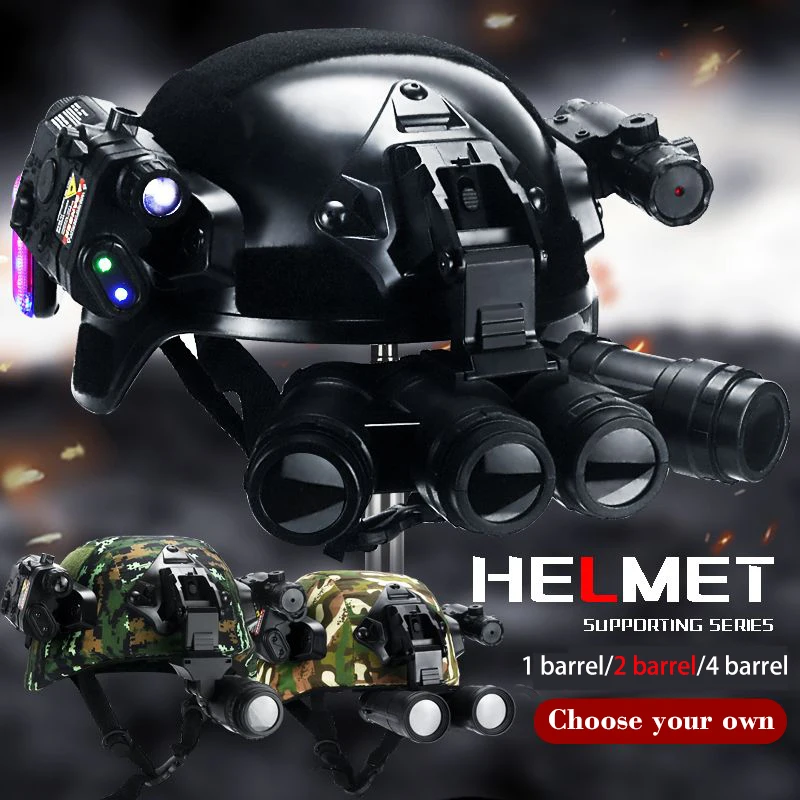 Children's Helmet Toys Kids Outdoor Military Fan Rail Helmet Toys Peace Elite Tactical Helmet Full Set Toys