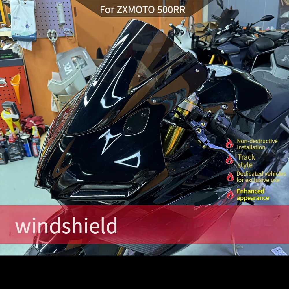 Racing Tall Front Windshield Wind Screen Deflector Heightened Glass Motorcycle Modified Upgrade Accessories For ZXMOTO 500RR