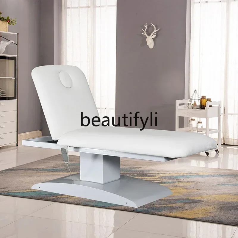 Y Электрическая косметическая кровать из нержавеющей стали, косметическая кровать с микроузором и вышивкой, многофункциональный массаж тела