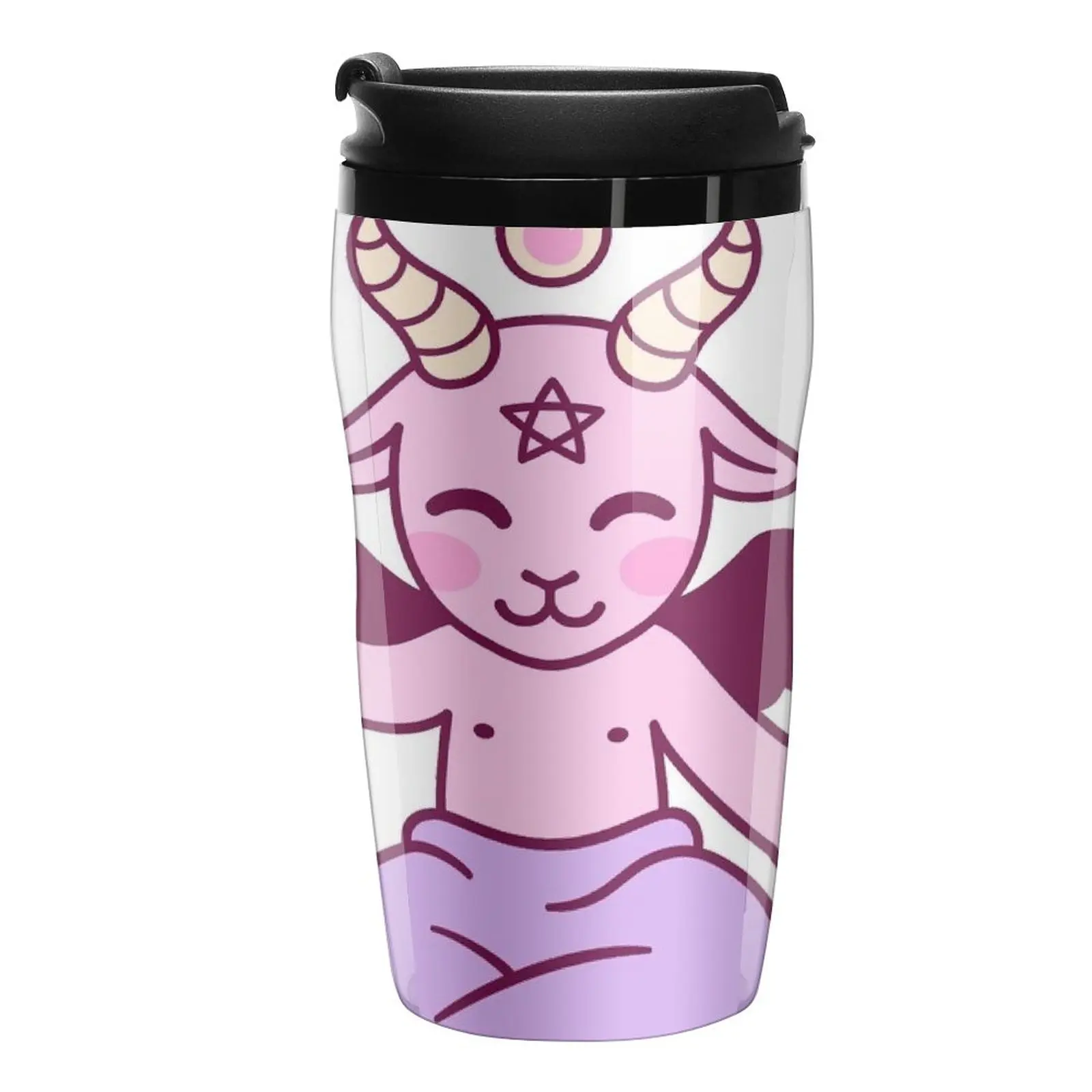 

New Cute cartoon Satan, kawaii Baphomet Travel Coffee Mug Butterfly Cup Luxury Coffee Cups