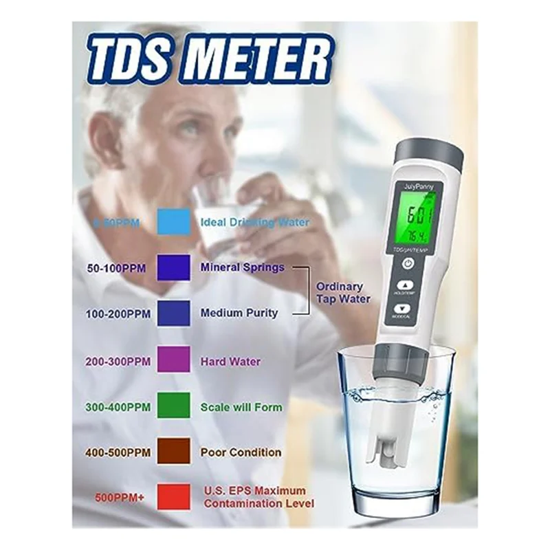 

A07F-TDS/PH/температурный pH-метр воды, высокоточный цифровой pH-тестер качества воды 0,01 с ATC, PH Tdswater Tester