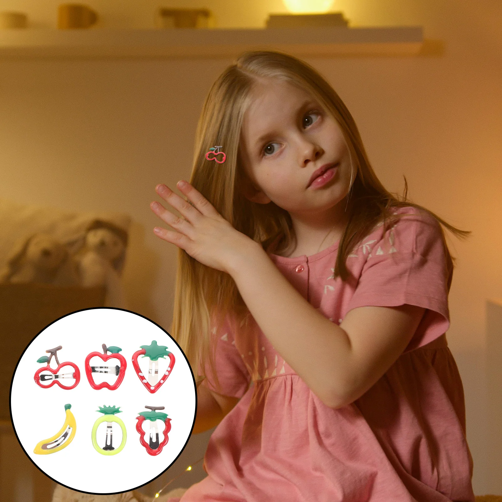 6 uds Clips de Metal para niñas pequeñas diseño de frutas accesorios para el cabello para niños pasadores lindos horquillas de moda alfileres de estilismo de frutas de dibujos animados