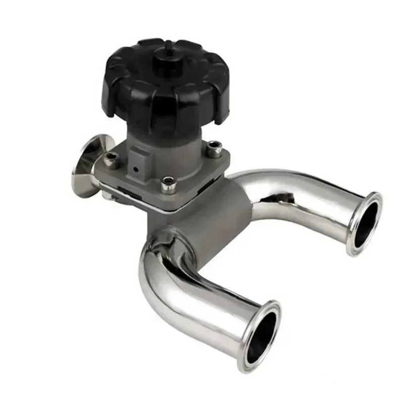 

Stainless Steel 316 Sanitary Food Pharmaceutical Pure Water Machinery 3 Way Tri Clamped U Type Diaphragm Valve