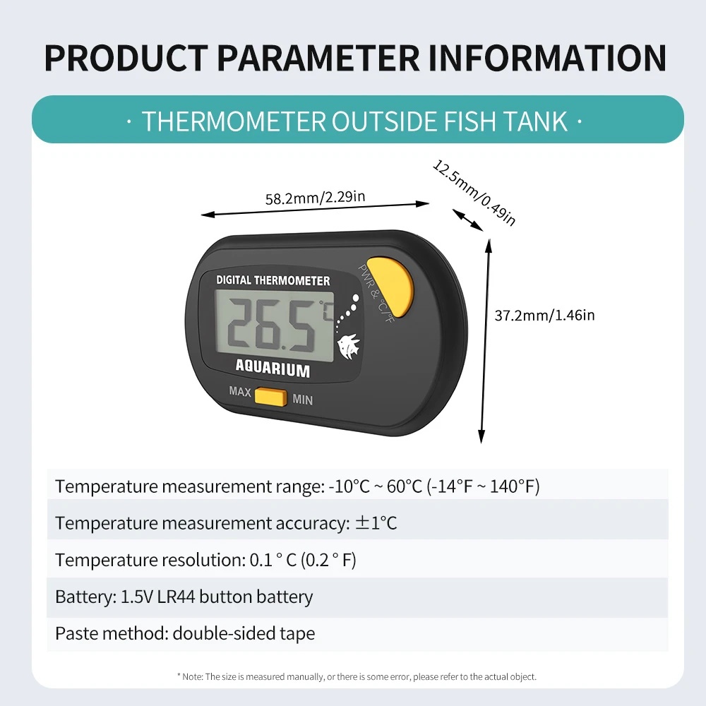 YS70A Digital Aquarium Fish Tank Thermometer Temperature Sensor Meter Tester Thermometer Measurement -10℃ - 60℃
