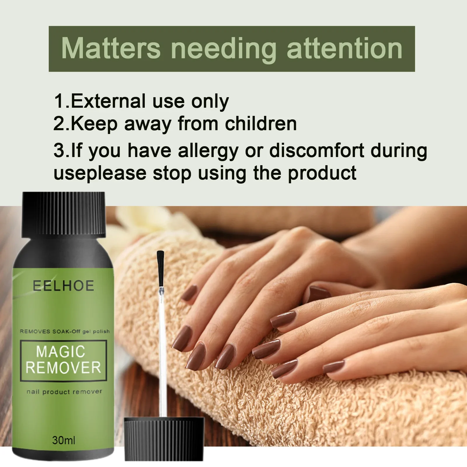 

Sdottor New 1PC EELHOE Professional Magic Fast Remover Gel Nail Polish Clean Soak Off Remover Manicure Layer Nail Art Removal Ge