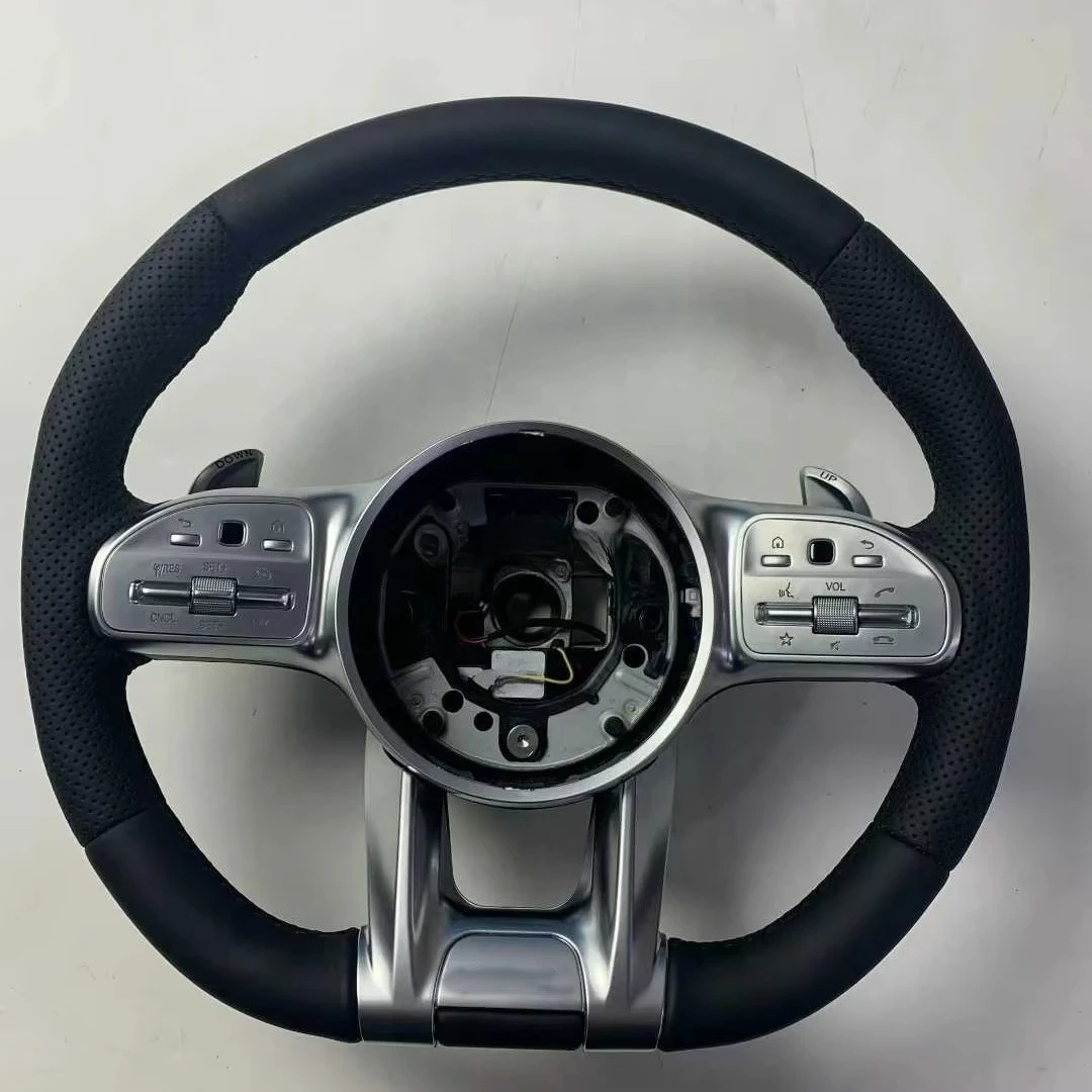 

W204/W205/W206/W211/W212/W176/W213/C117/W124/W177/W221/W222/S63 white all-leather sports steering wheel