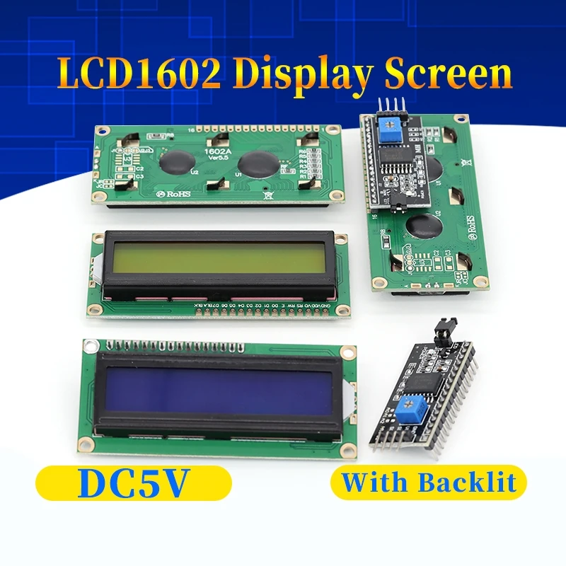 LCD1602 1602 LCD Module Blue / Yellow Green Screen 16x2 Character LCD Display PCF8574T PCF8574 IIC I2C Interface 5V for arduino