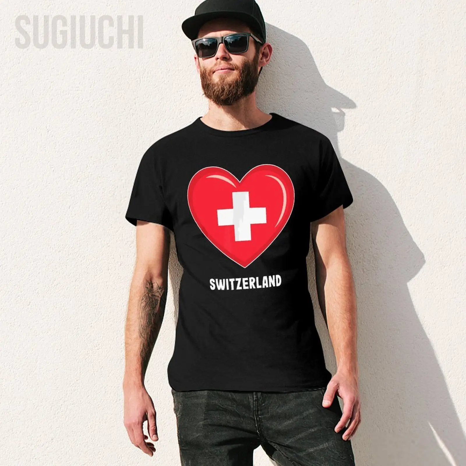 Men Switzerland Flag Swiss Tshirt Tees O-neck T Shirts Women Boys 100% Cotton T-Shirt