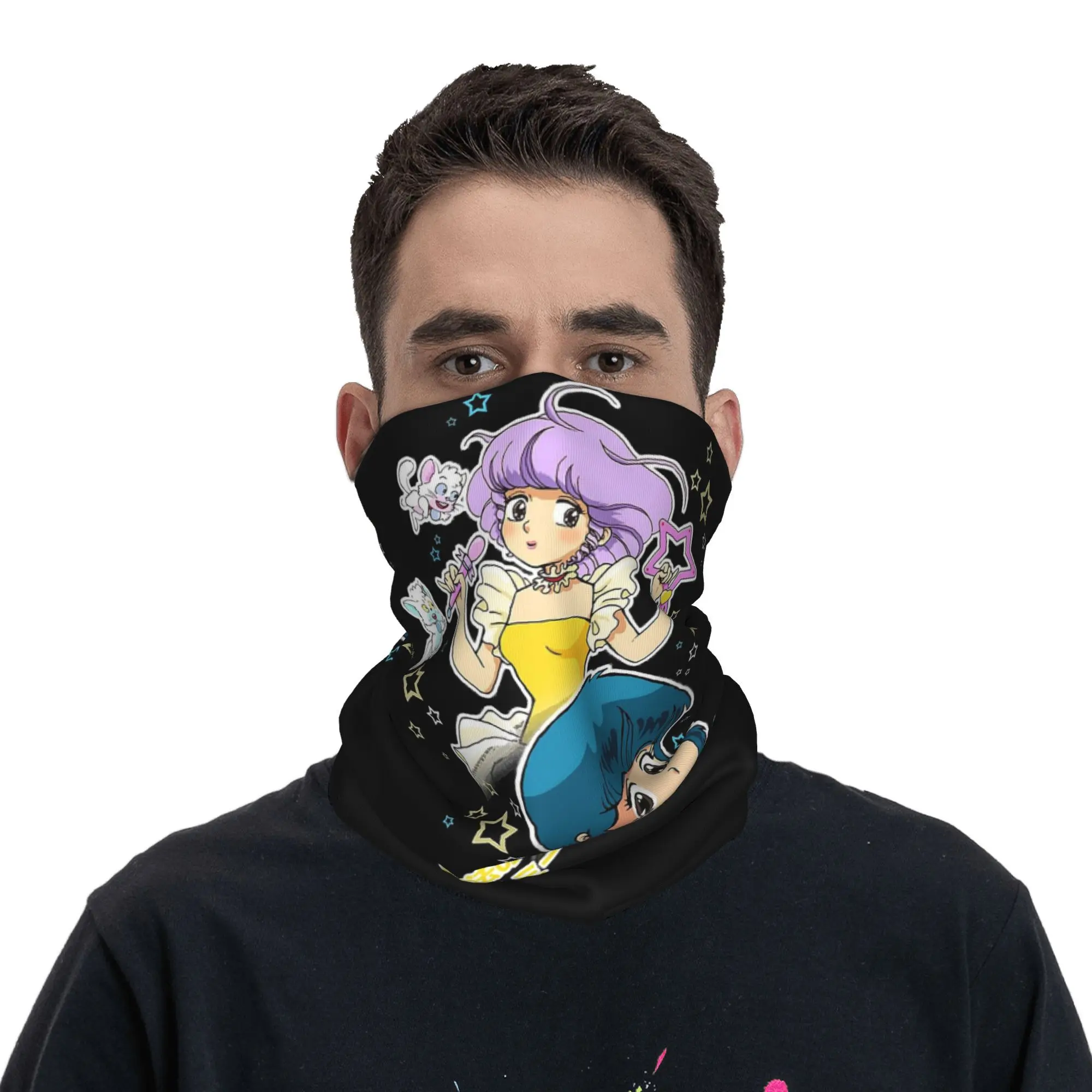 Ange magia cremoso mamy clássico cremoso mami bandana pescoço gaiter impresso máscara cachecol quente ciclismo cachecol equitação unisex adulto