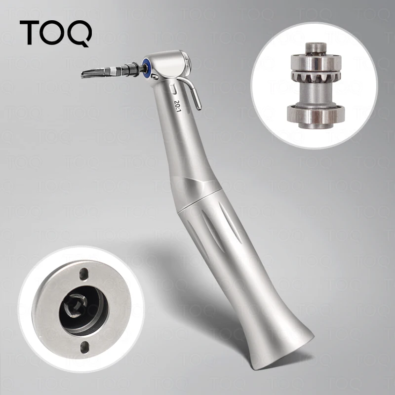 高品質歯科用20-1インプラントコントラアングルハンドピースeタイプ光ファイバーカプラー、歯科インプラント手術用シングルウォータースプレー付き