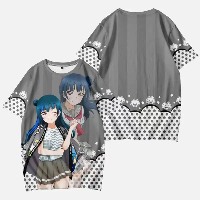 Anime Love Live Sunshine 3D T Shirt Women Men Takami Chika Sakurauchi Riko Kanan Matsuura Kurosawa Dia Cosplay Graphic Tees