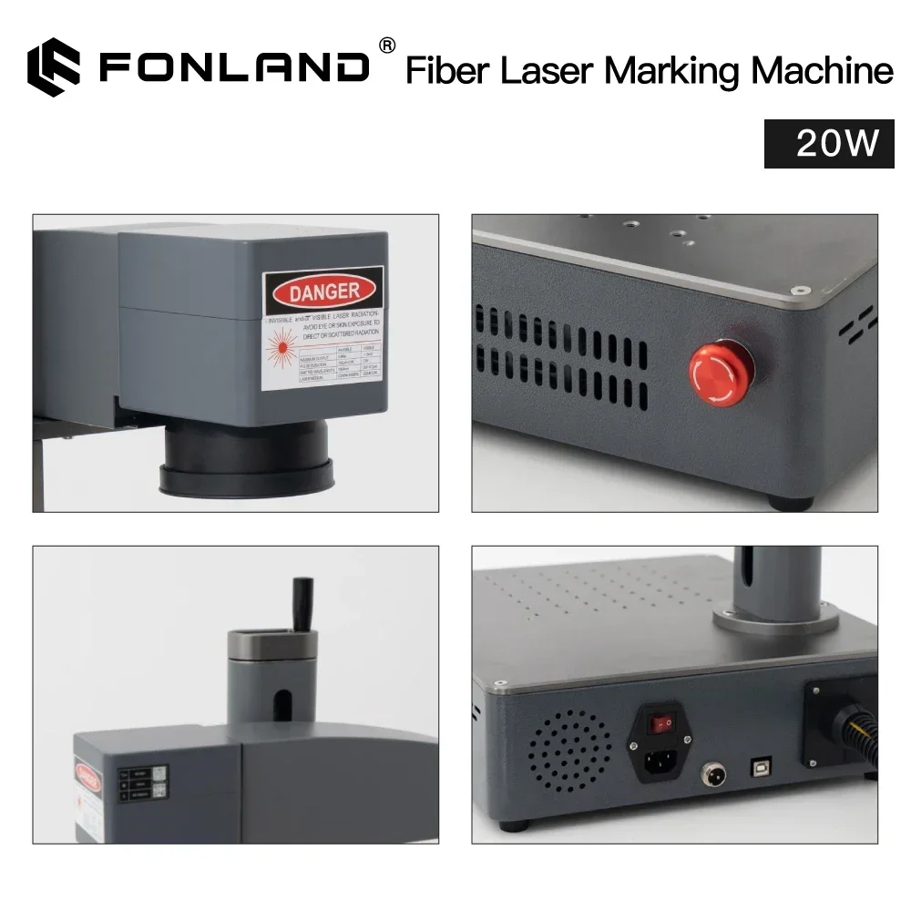 Fonland 20W 30W 50W Fiber Laser Engraving Engraver Machine for CNC Fast Logo Marking Printer Working with Jewelry Plastic Metal