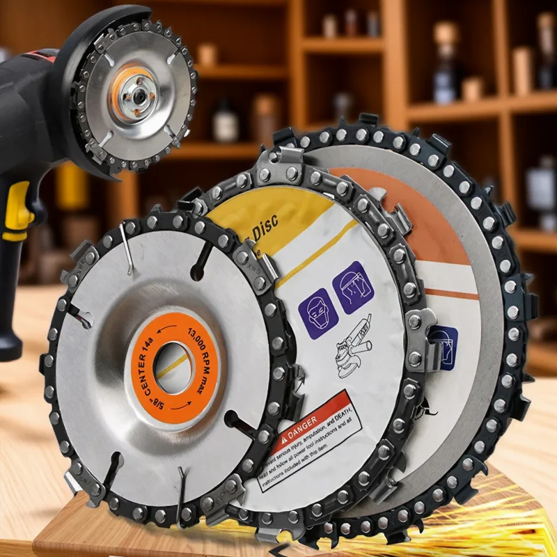 

4-дюймовый 5-дюймовый диск для резьбы по дереву, деревообрабатывающая цепная пила, угловая шлифовальная машина, режущий диск, инструмент для резки древесины для DIY, ремесло, деревообработка