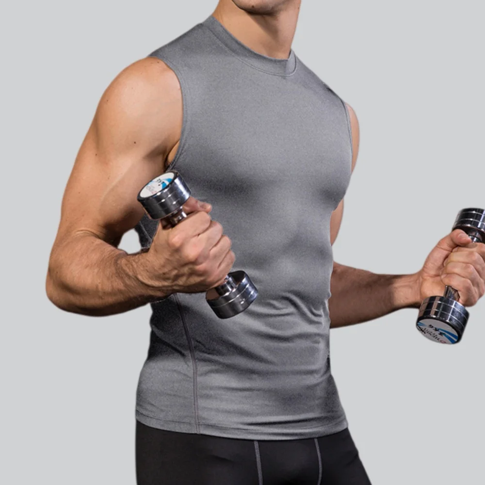 Summer Fitness Bodybuilding Tank Tops Men's Fast Dry Sport Gym Vest Top Men Breathable Workout Running Sleeveless Sport T-Shirt