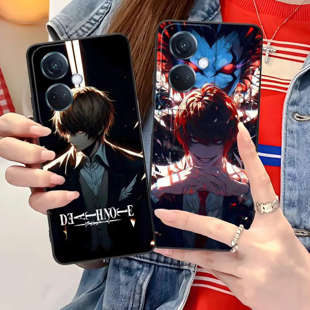 مذكرة الموت كيرا ضوء قضية الهاتف المحمول ل ممن لهم رينو 14 13 12 11 10 9 8 7 6 5 F T Pro 5G غطاء الطباعة الملونة جميلة #2