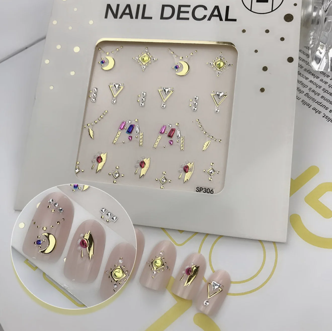 

1PCSProfessionals Nail Accessories Decal Adhesive Manicure Sequins 3D Bronzing Nail Art Stickers Decoration Nail Supplies