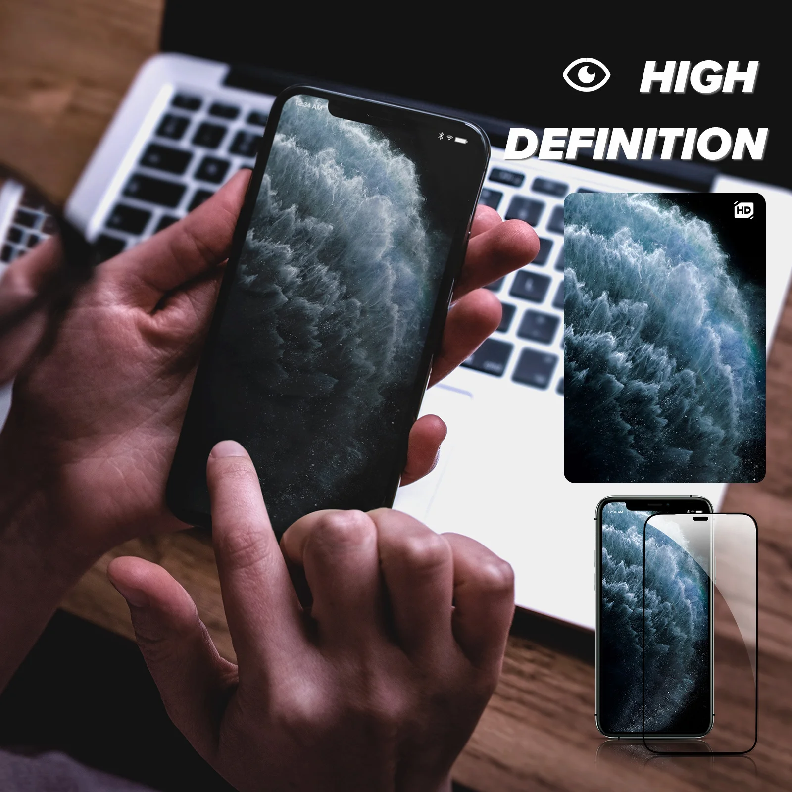 1 قطعة طباعة الحرير الزجاج المقسى حامي الشاشة التغطية الكاملة شاشة الهاتف الغطاء الواقي Hd المضادة للخدش فقاعة الحرة #4