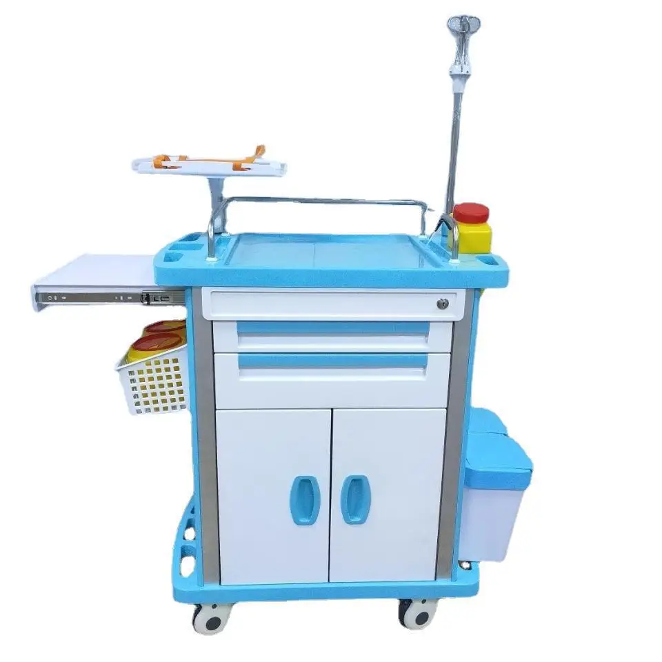 ABS Rescue Carriage Dressing Change Oral Medication Car Medical Cart Medicine Delivery Emergency Ambulance Hospital Cart Instrum