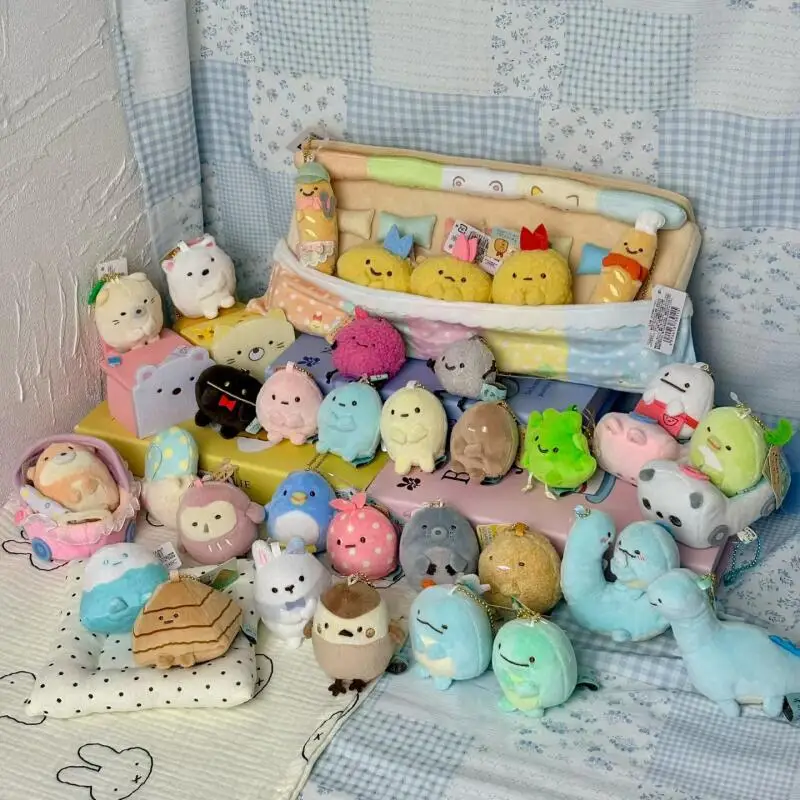 Kawaii Cartoon Sumikko Gurashi Plush Toys Keychain Creative Peripheral Backpack Pendant Soft Stuffed Doll Friend Birthday Gift