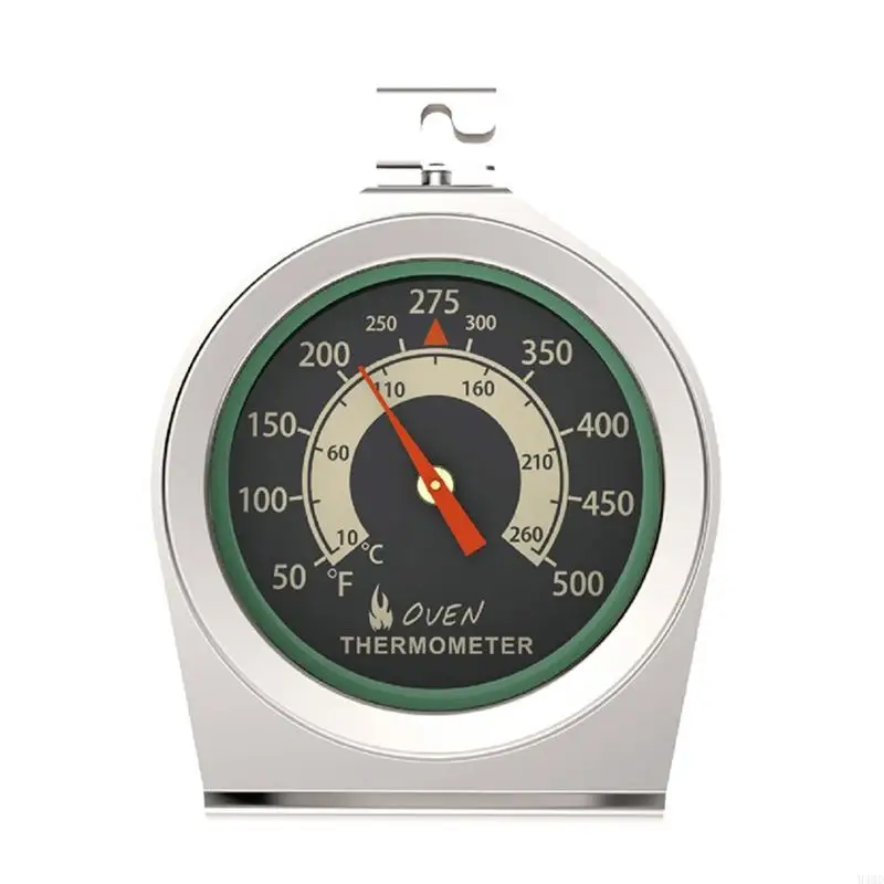 

B46D Dial Oven Thermometer Oven Temp Gauge with Hook & Panel Base Hang or Stand