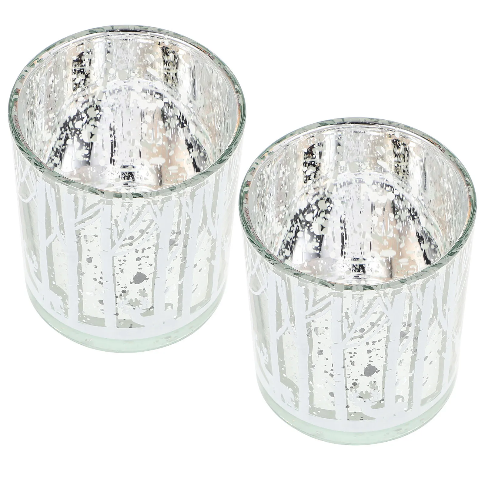 

2Pcs Christmas Glass Holder Creative Tealight Stand Home Party Decoration Xmas Table Centerpiece Gift