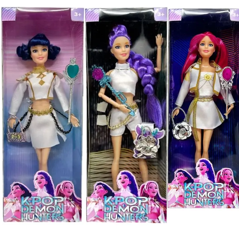 

K-Pop Охотники на демонов 11, подвижные шарнирные куклы Руми Мира Зои Мира с волшебными палочками и сумками, настольная коллекция украшений, подарки для детей