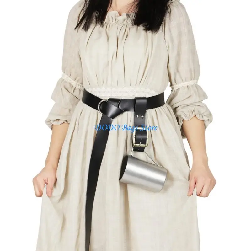 القرون الوسطى الدب القدح حزام الجلود Tankard حامل حزام عصر النهضة تأثيري الدعامة