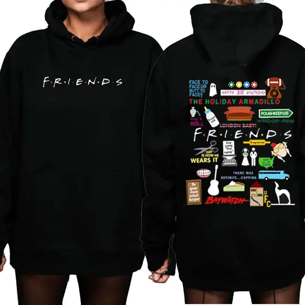 Friends Originality Hooded Sweater Sexmachine American Drama Printing Men's and Women's Same Round Neck Velvet Casual Sweater