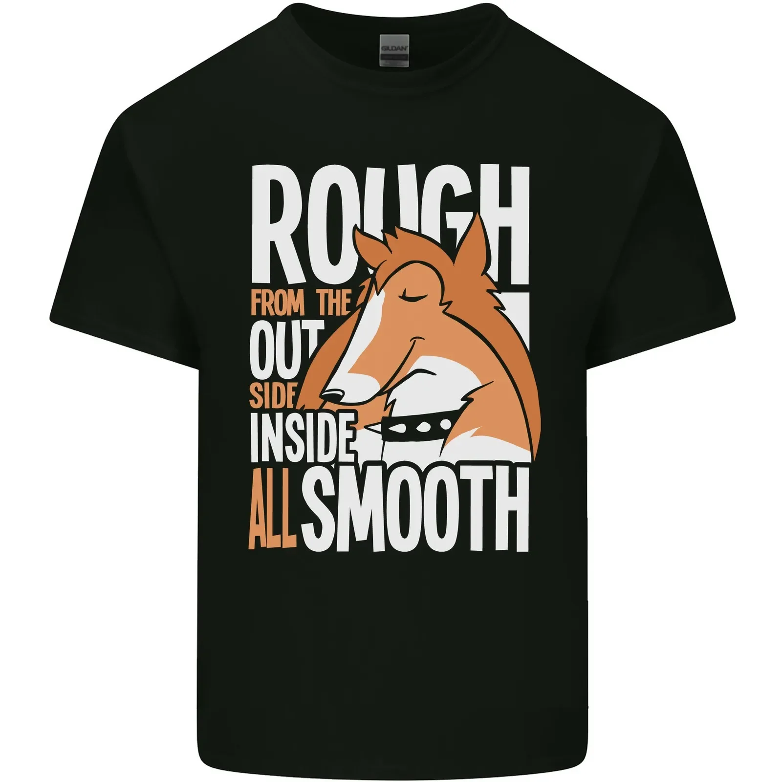 Funny Lightweight Cotton T-Shirt For Men With Rough Collie-