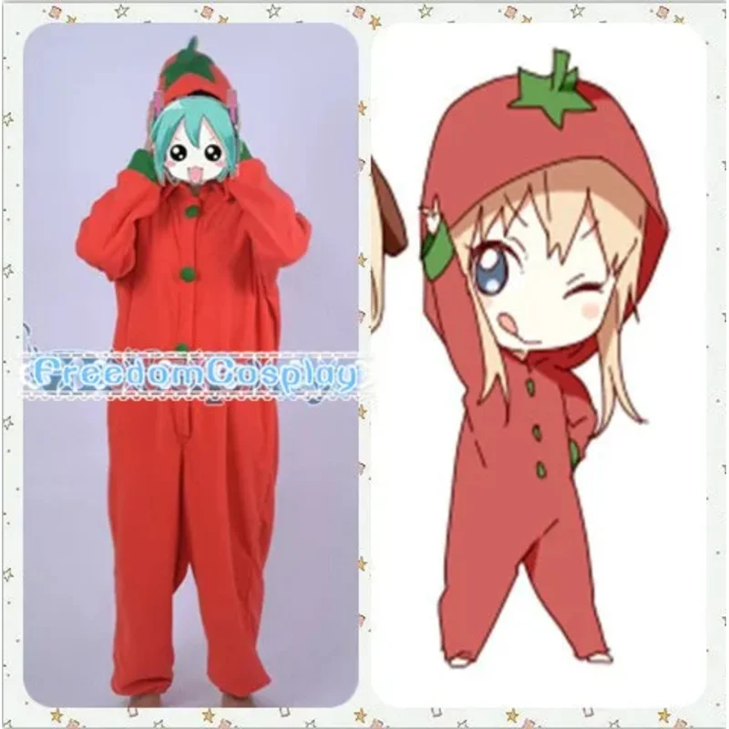 HKSNG Women Adult Winter Cartoon Red Tomato Pepper Kigurumi Footed Pyjamas Onesie Pajamas Cosplay Costume