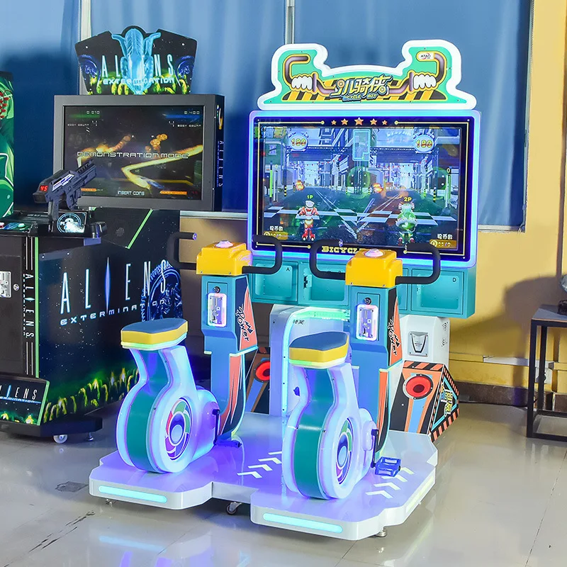 Coin-operated bicycle simulation game machine Double riding Video game city Amusement park Sports equipment Children's indoor