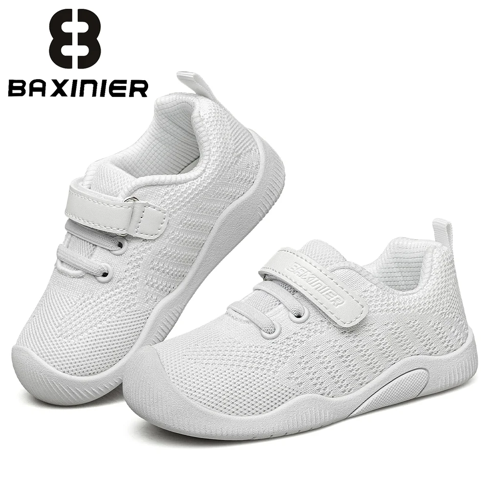

BAXINIER Toddler Wide Feet Sneakers Lightweight Kids Athletic Walking Tennis Running Shoes Adjustable Breathable Mesh