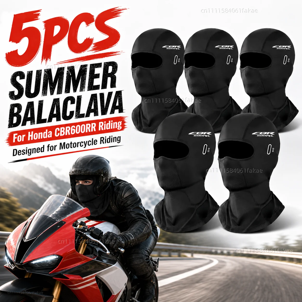 

5PCS Motorcycle Balaclava Summer UV Protection Glasses Face Breathable Hole For Honda CBR 600RR CBR600RR 2004-2022 Riding Gear