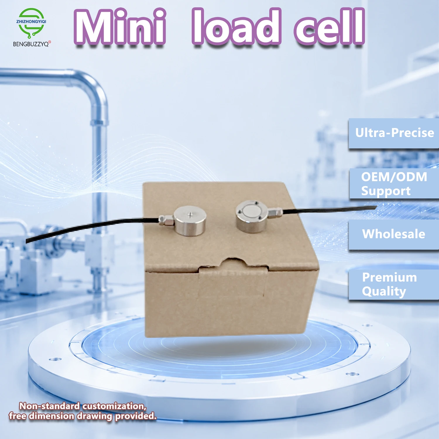 10kg-500kg Micro Diaphragm Type Load Cell Stainless Steel Pressure Sensor for Industrial Weighing and Force Measurement