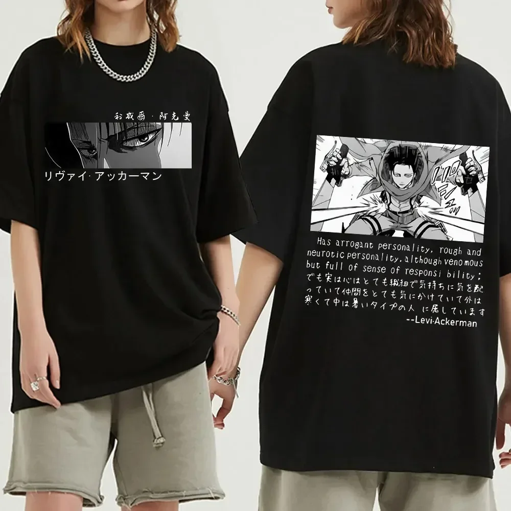 Japan Anime Attack on Titan T Shirt Men Shingeki No Kyojin Eren Yeager T-shirt Manga Short Sleeves Harajuku Women Tee Streetwear