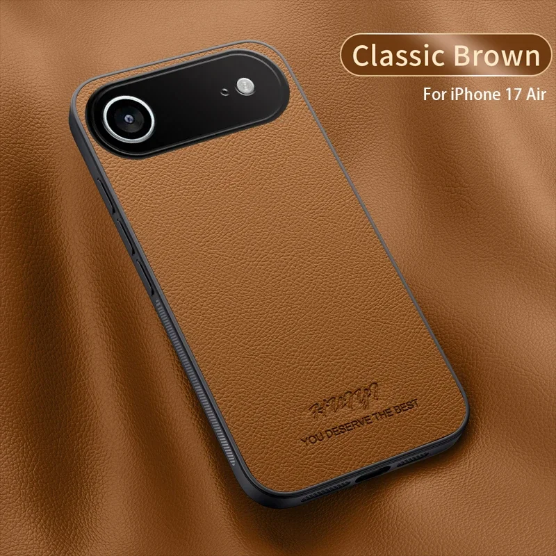 Auto-Magnetabdeckung für iPhone 17 Pro Max 17 Air, luxuriöses Leder, matt, weicher Rahmen, schützende Rückseite für iPhone 17 16E 16Promax