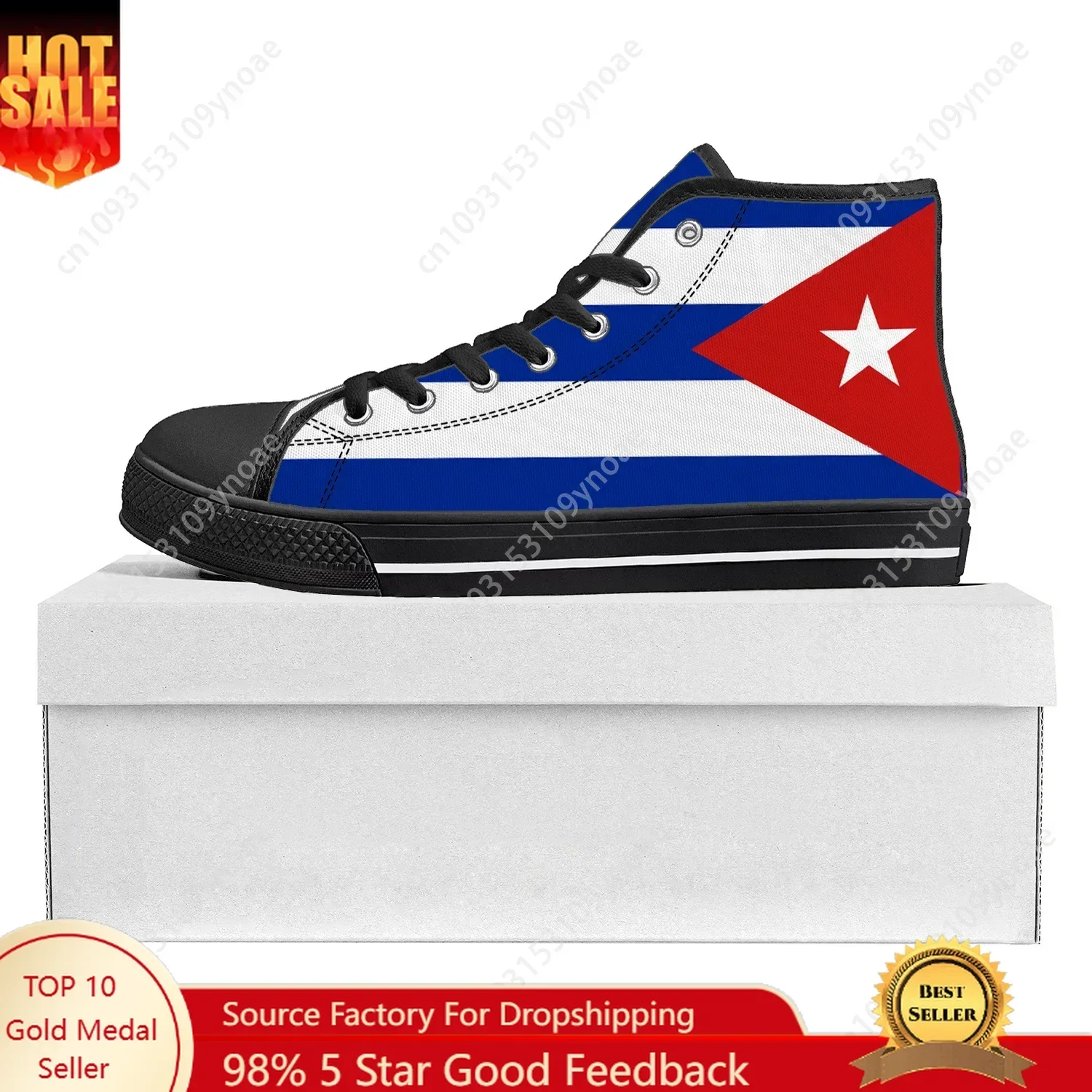 

Cuban Flag High Top High Quality Sneakers Mens Womens Teenager Canvas Sneaker Cuba Casual Couple Shoes Custom Shoe