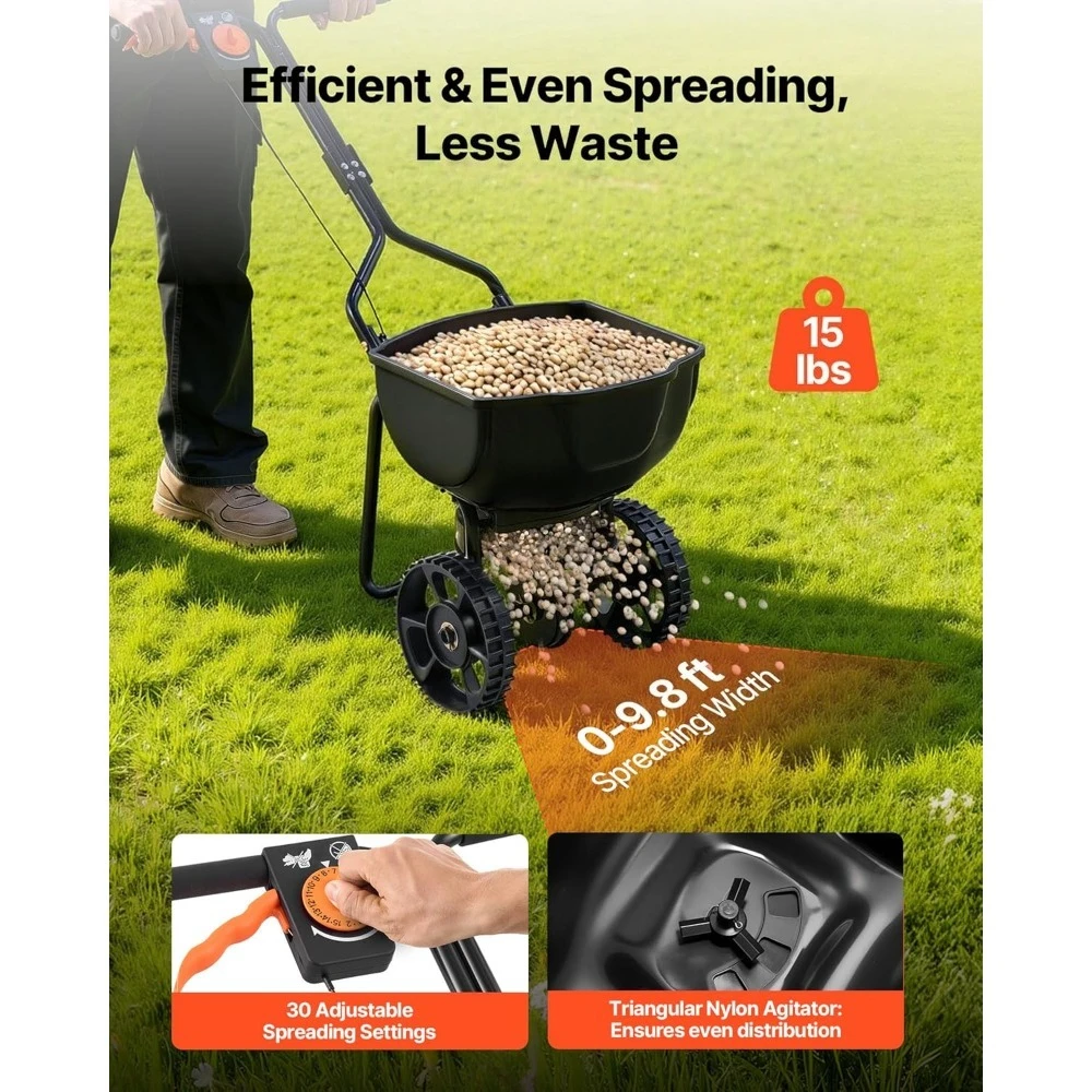 Push Lawn Broadcast Sp 15lbs Capacity 9.8ft Width Seed Sp